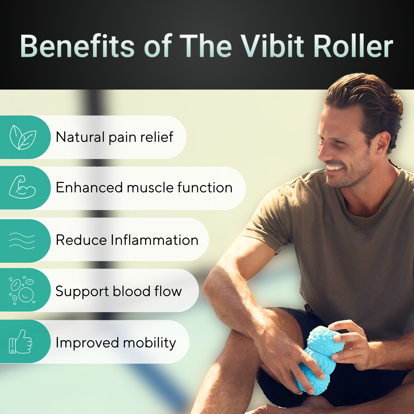 Tragbare vibrierende Massagerolle - Vibit ROLL