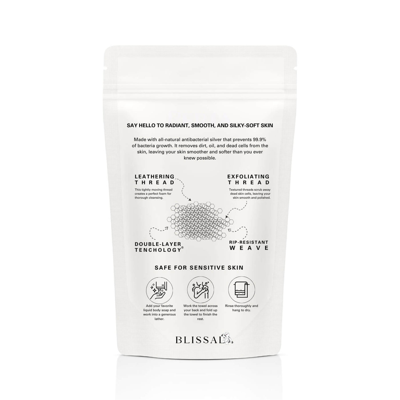 Blissal Peeling-Duschtuch, antibakteriell